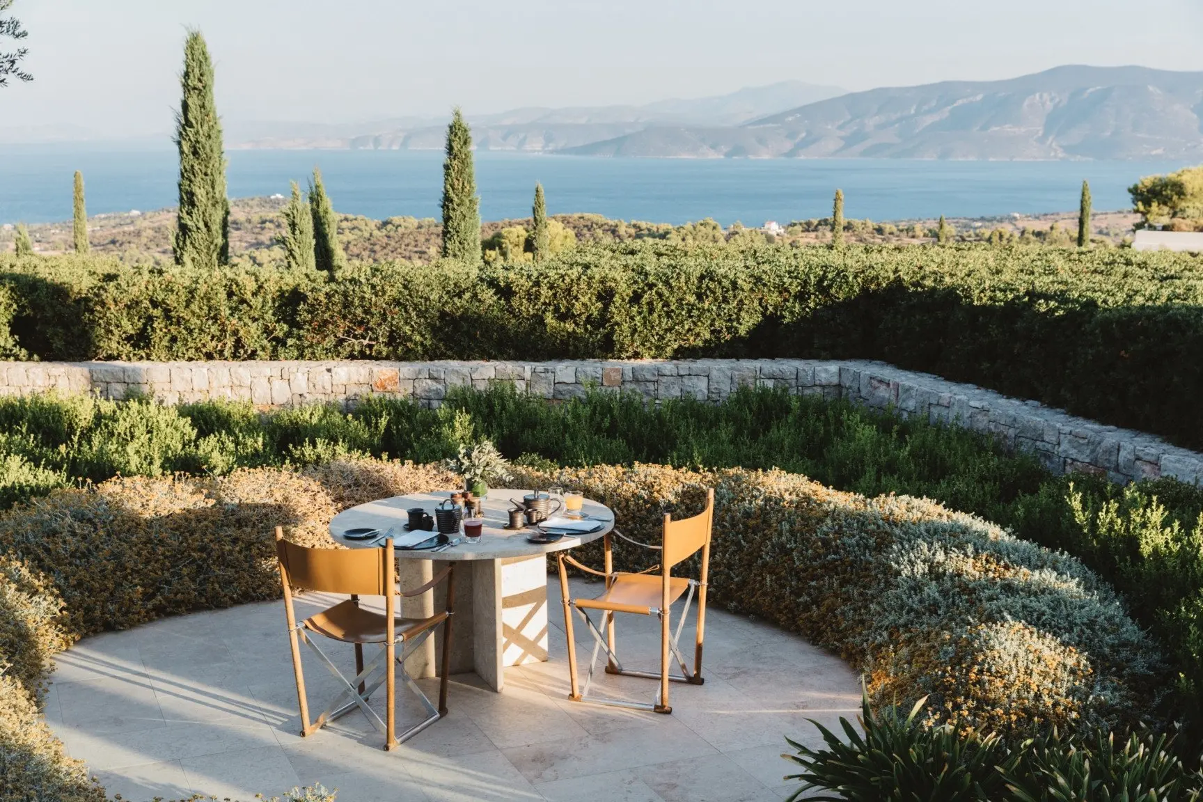 Amanzoe, Greece - Dining, Main restaurant, Table setting, View_27032_edit