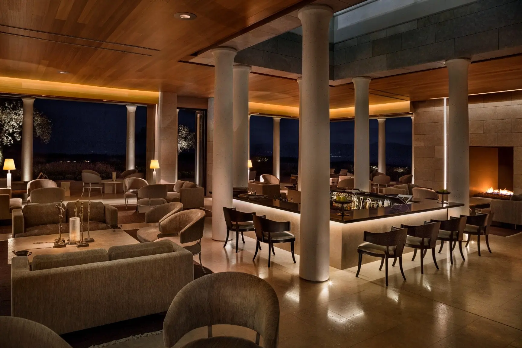 Amanzoe, Greece - Dining, Bar, By night_6671_edit