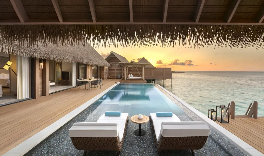 3. King Reef Villa_Pool at Sunset