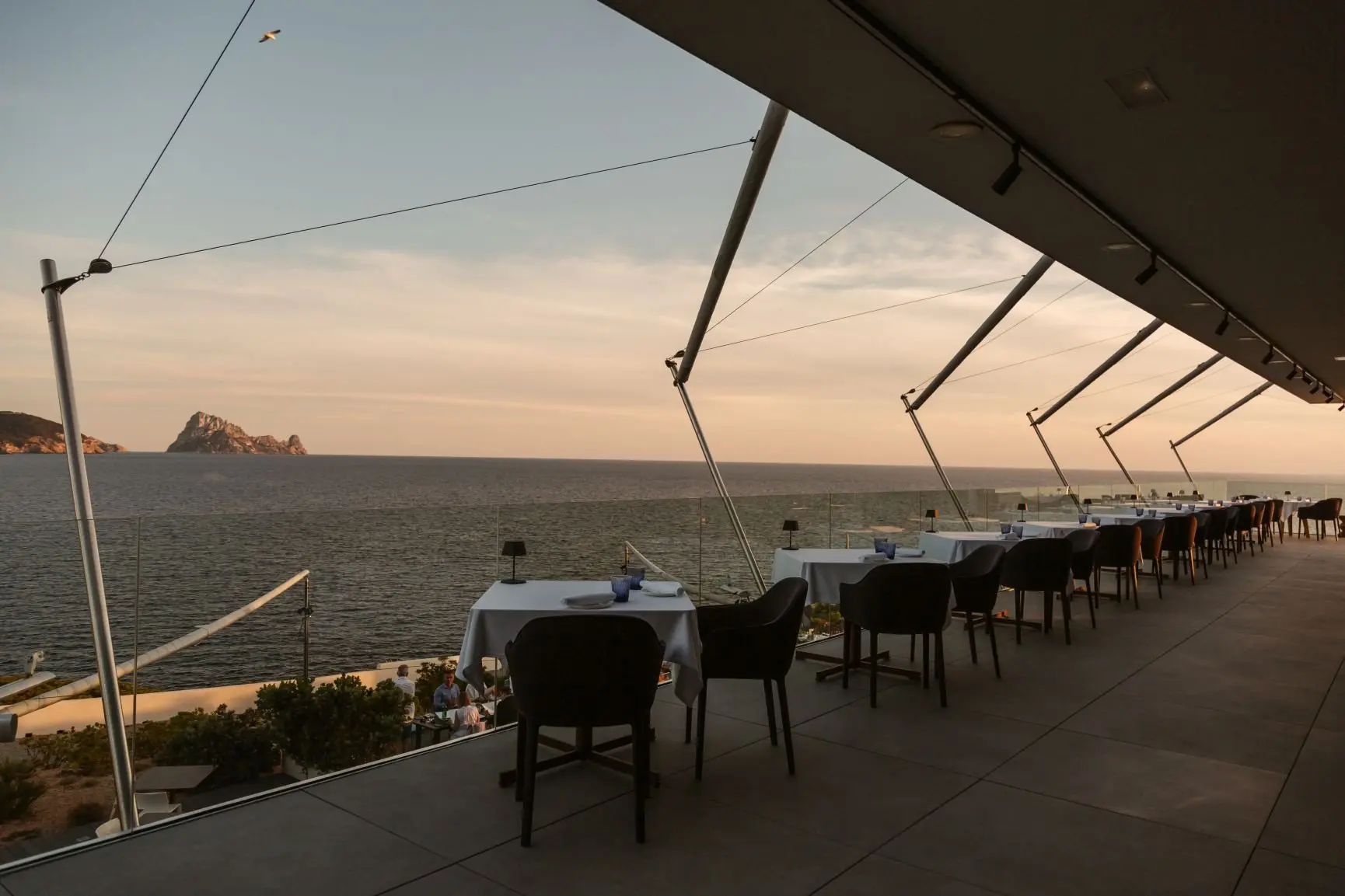 7Pines Ibiza - The View restaurant - Terrace at sunset