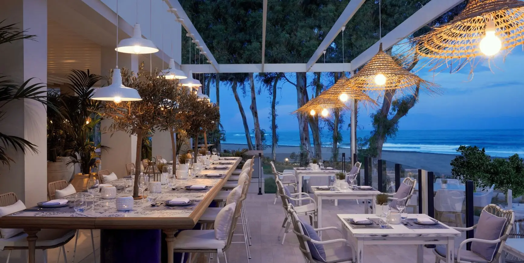 Ikos Andalusia _ Ouzo Restaurant Outdoor Night_2880x1445