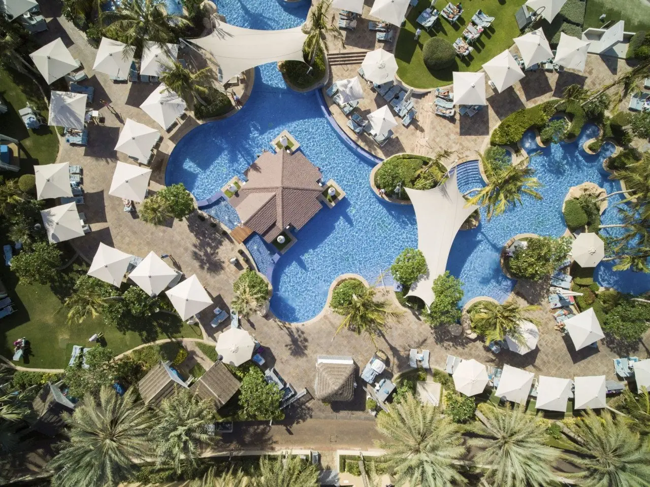 Jumeirah Beach Hotel - Executive Pool - Aerial - Drone