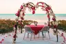 Romantic beach dining set up