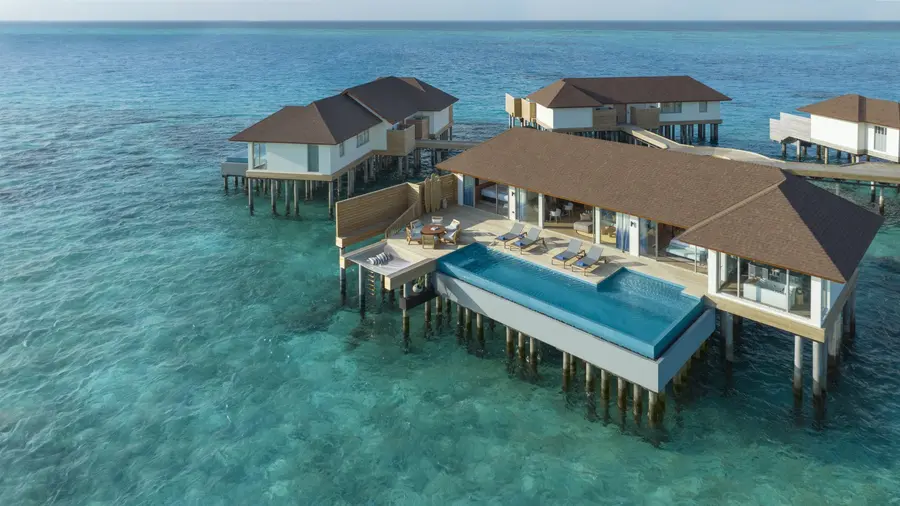 Two Bedroom Overwater Pool Residence - Aerial Sideview