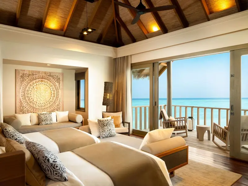 11. Vakkaru Overwater Residence - Twin Bedroom