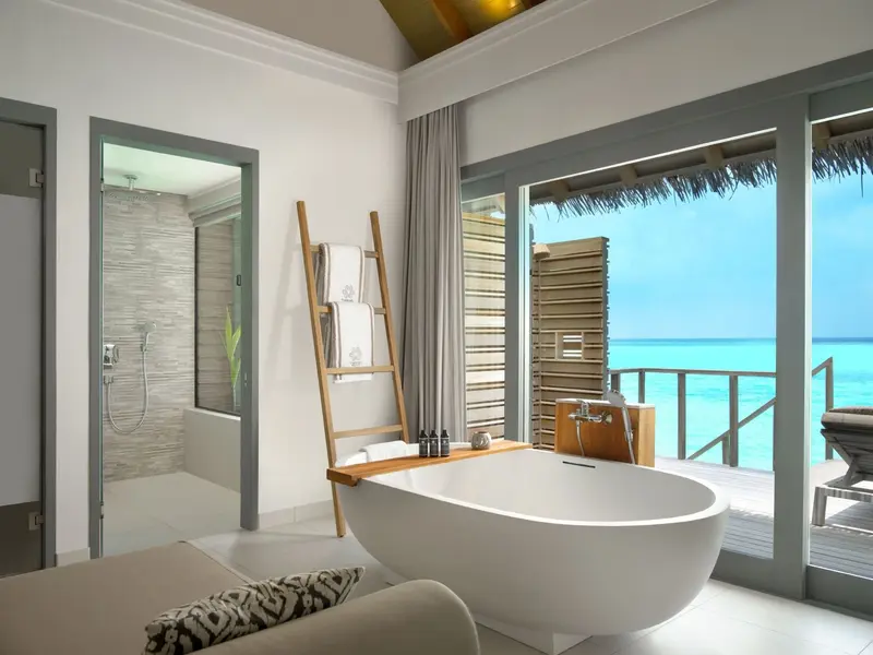 Over Water Family Pool Villa Bathroom
