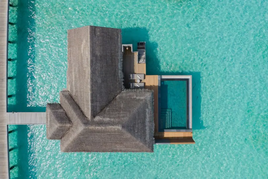 Over Water Family Pool Villa_Top Down Aerial