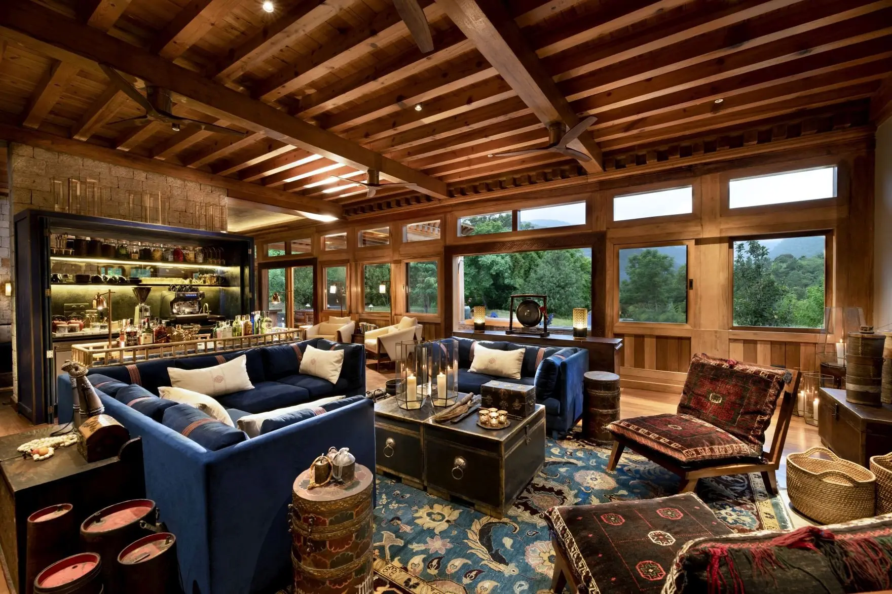 Bhutan-Punakha-River-Lodge-Guest-Area-Sitting-Room-Bar