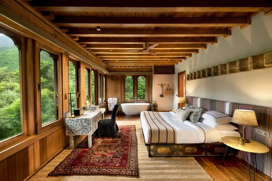 Bhutan-Punakha-River-Lodge-River-House-Bedroom