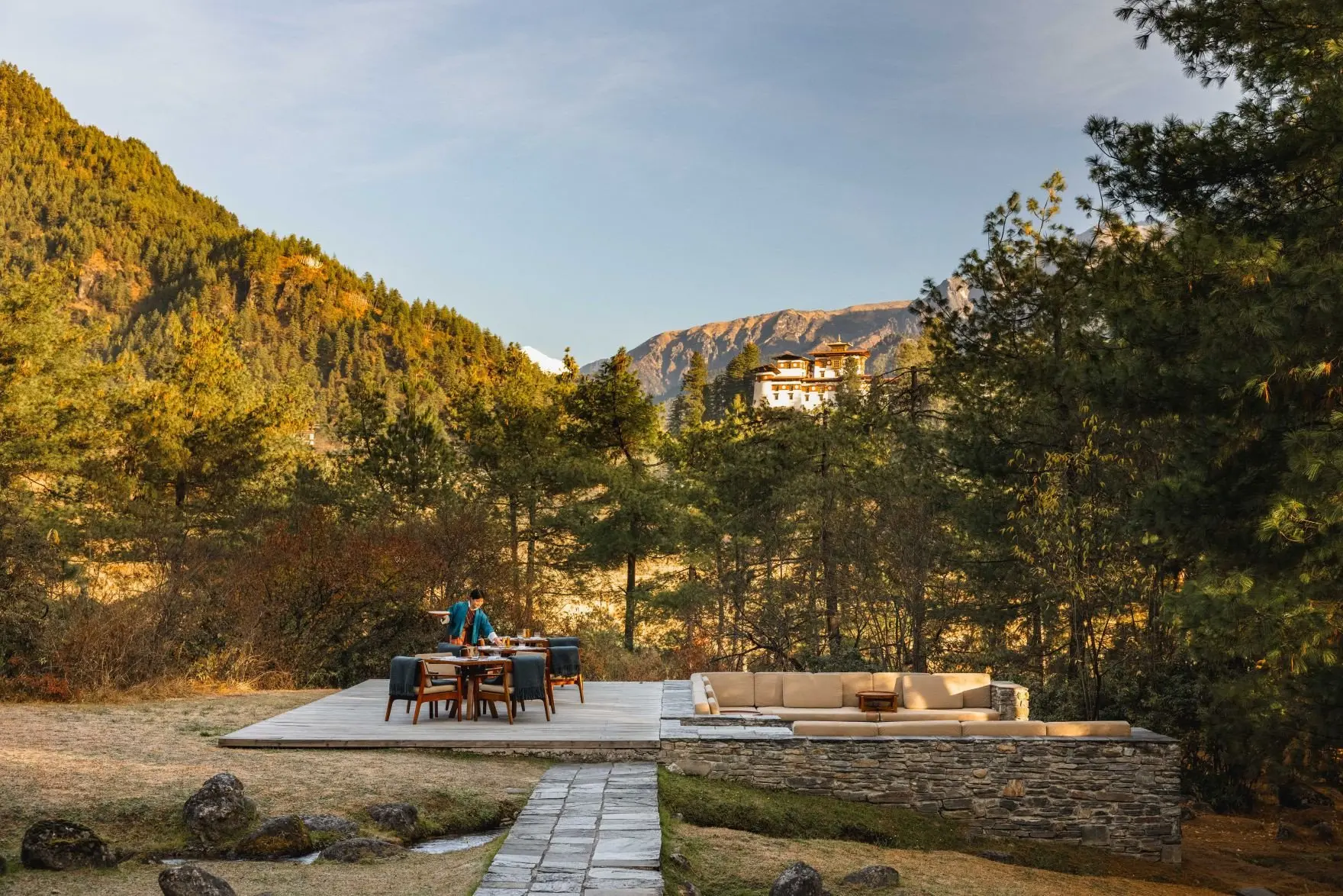 Amankora, Bhutan - Paro Lodge, Outdoor Firepit Dining