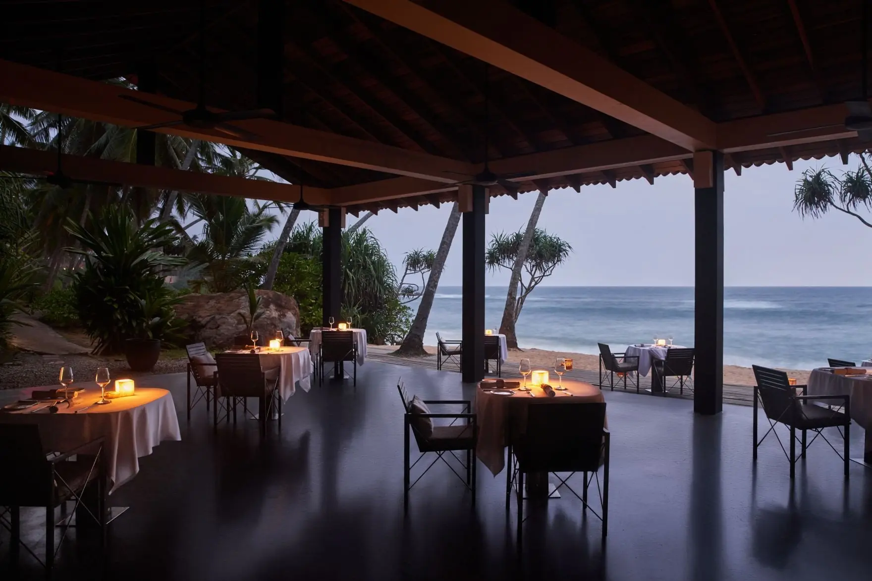 Amanwella, Sri Lanka - Beach dining, evening.tif