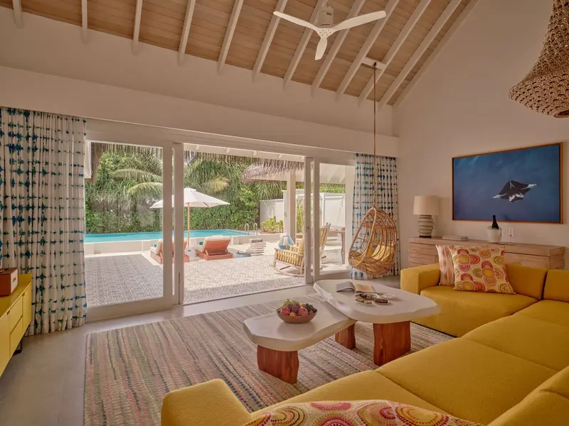 Seaside Finolhu_Two Bedroom Beach Pool Villa Living Area