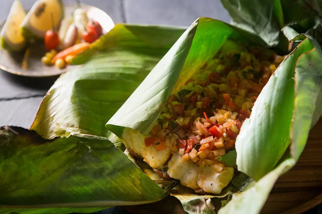 Grilled Tiger Catfish wrapped in Bijao Leaf (Patarashca de Doncella)