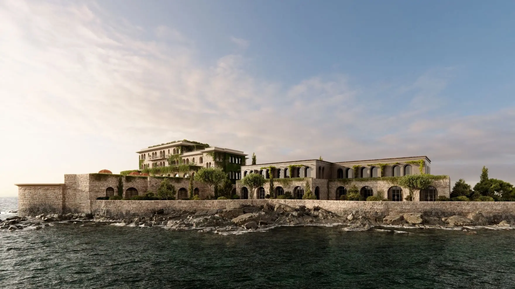Zannier Île de Bendor - Cloître Building from Sea - © Zannier Hotels