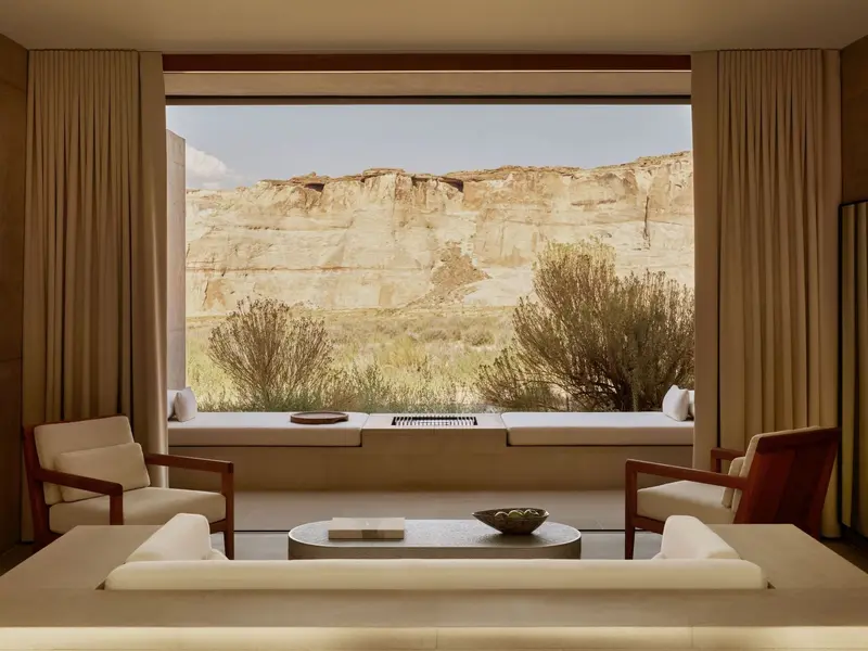 Amangiri, USA - Accommodation, Mesa Pool Suite Bedroom & Back Patio