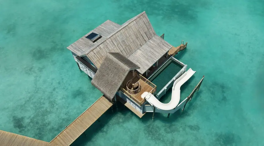 RAH GILI MALDIVES Water Pool With Slide_Aerial 1