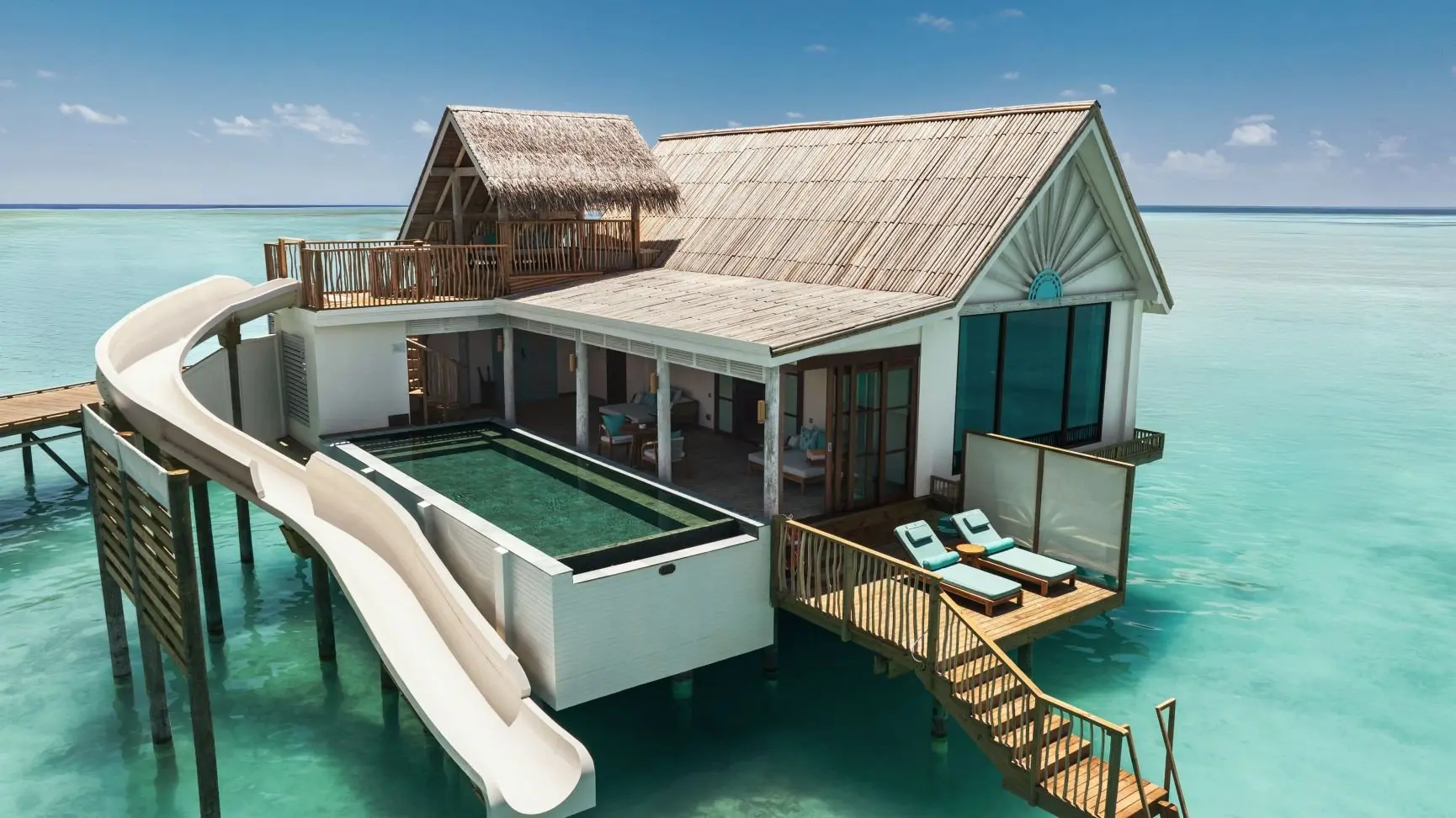 RAH GILI MALDIVES Water Pool With Slide_Aerial 3
