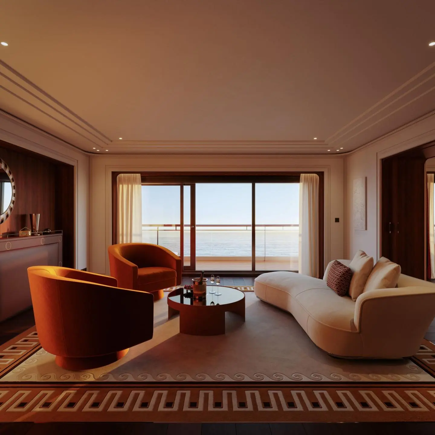 APPARTEMENT PRESTIGE - orientexpress-sailingyachts-corinthian-suites-appartment-livingroom-view-rendering-2025